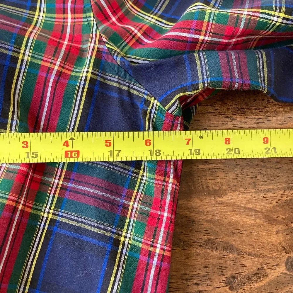 Talbot's Classic Shirt Scenic Plaid Size 10 Classic Career Office Preppy